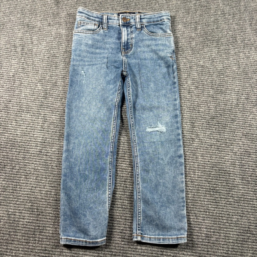 Vintage Express Kids Slim Distressed Super Stretch Blue Jeans Size 6 RN 111386